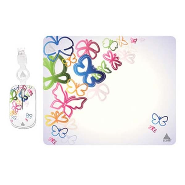 MOUSE CLONE MINI OPTICO CABO RETR + MOUSE PAD BOR